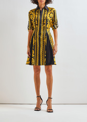 Versace Barocco Print Silk Twill Shirt Dress