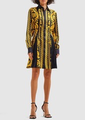 Versace Barocco Print Silk Twill Shirt Dress