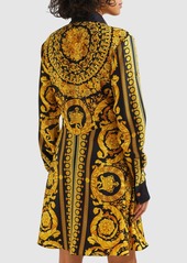 Versace Barocco Print Silk Twill Shirt Dress