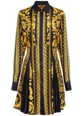 Versace Barocco Print Silk Twill Shirt Dress