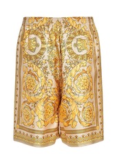 Versace Barocco Printed Silk Shorts