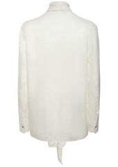 Versace Barocco Silk Blend Jacquard Shirt