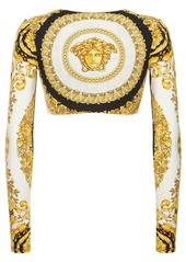 Versace Barocco Tech Jersey Long Sleeve Top