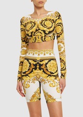 Versace Barocco Tech Jersey Long Sleeve Top