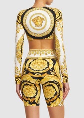 Versace Barocco Tech Jersey Long Sleeve Top