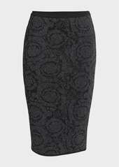 Versace Barocco Texture Knit Midi Skirt