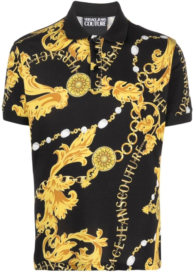 Versace baroque-pattern polo shirt