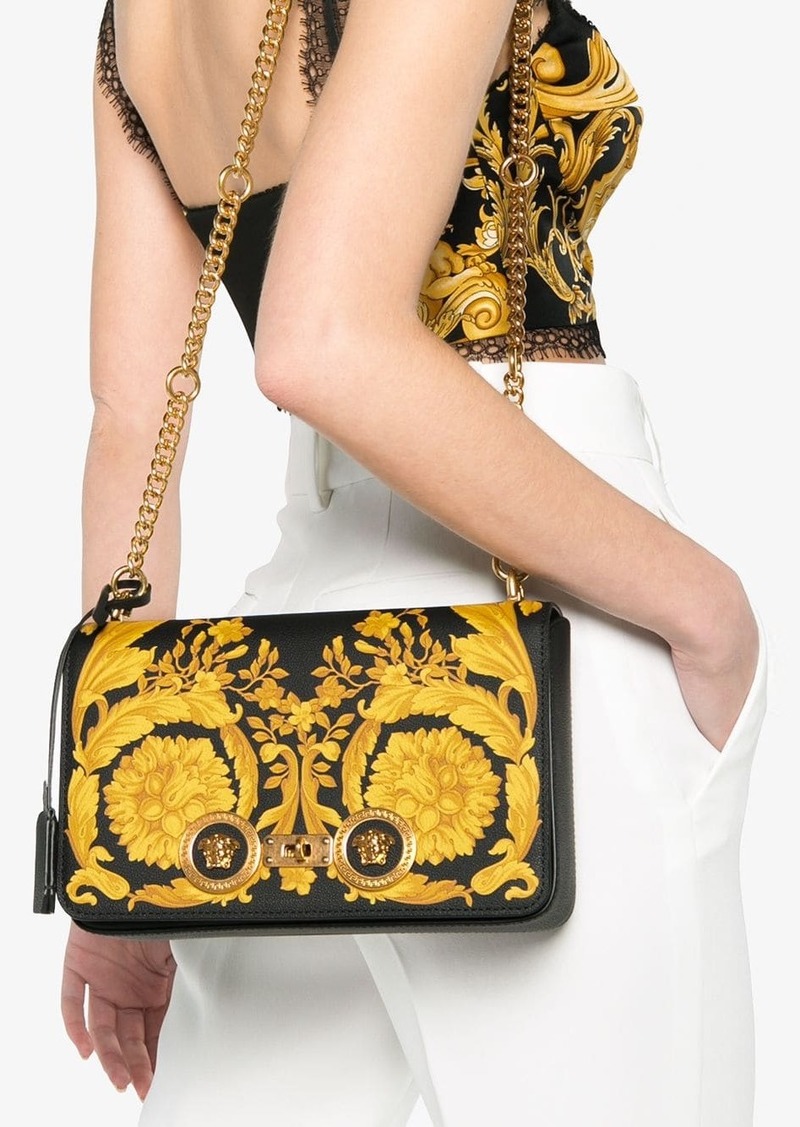 Versace baroque print leather shoulder bag | Handbags