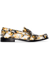 Versace Baroque-print slip-on loafers