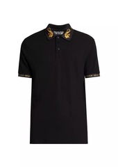 Versace Baroque-Trim Polo Shirt