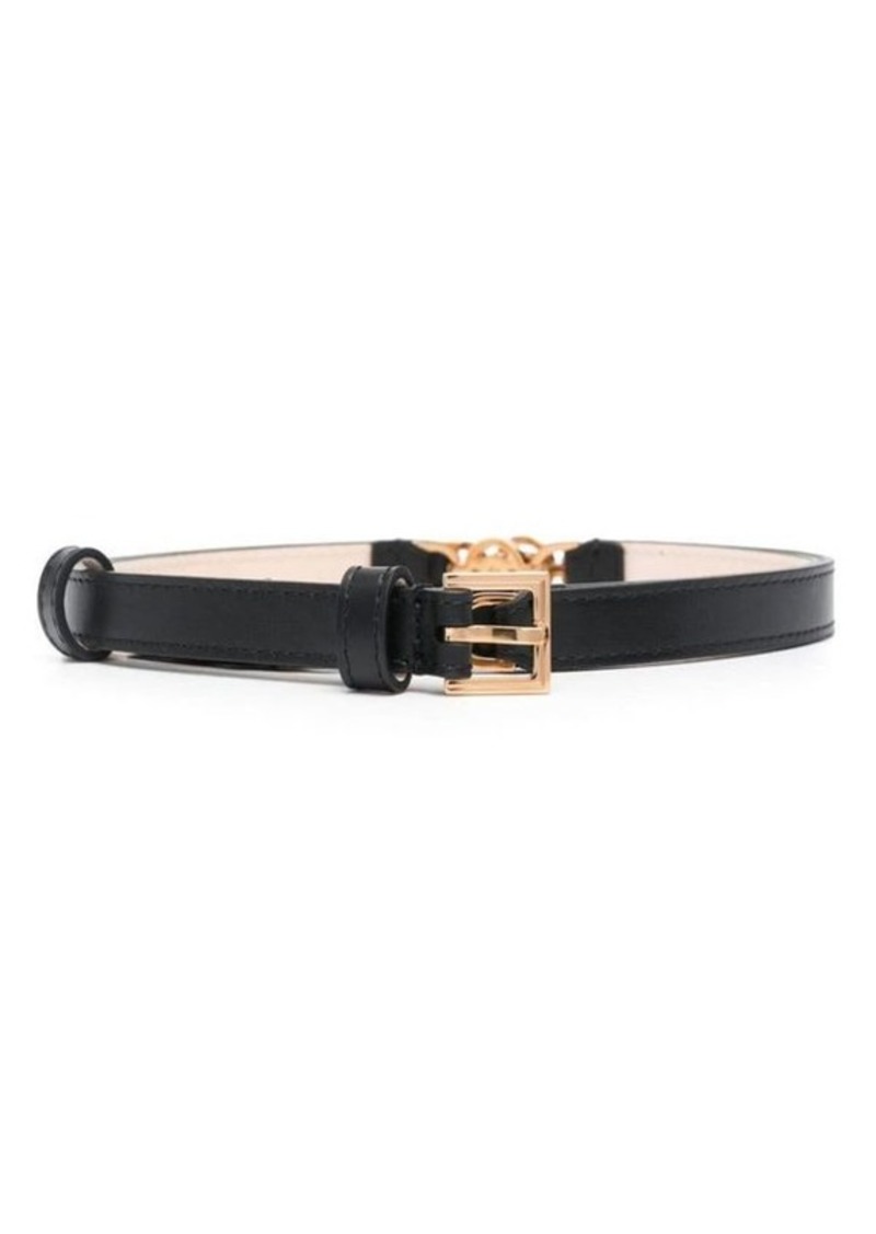 Versace Black Belt with Golden Buckle and Medusa Detail in Smooth Leather Woman