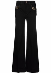 Versace buckle-detail flared trousers