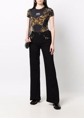 Versace buckle-detail flared trousers