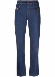 Versace buckle-embellished straight jeans