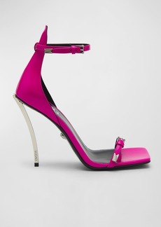 Versace Calfskin Ankle-Strap Stiletto Sandals