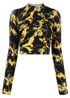 Versace Chain Couture-print cropped jumper