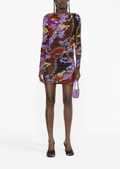 Versace Chain Couture-print draped minidress