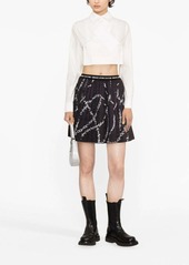 Versace chain-link print pleated skirt