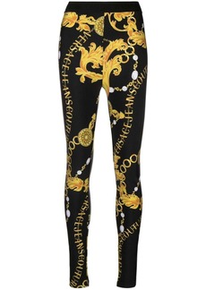 Versace chain-print logo-waistband leggings