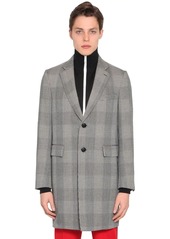 Versace Checked Wool Gabardine Coat