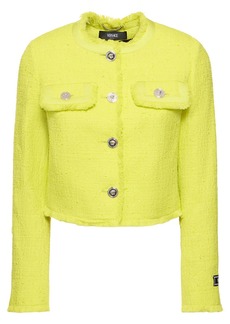 Versace Cotton Blend Tweed Crop Jacket