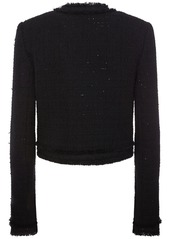 Versace Cotton Blend Tweed Jacket