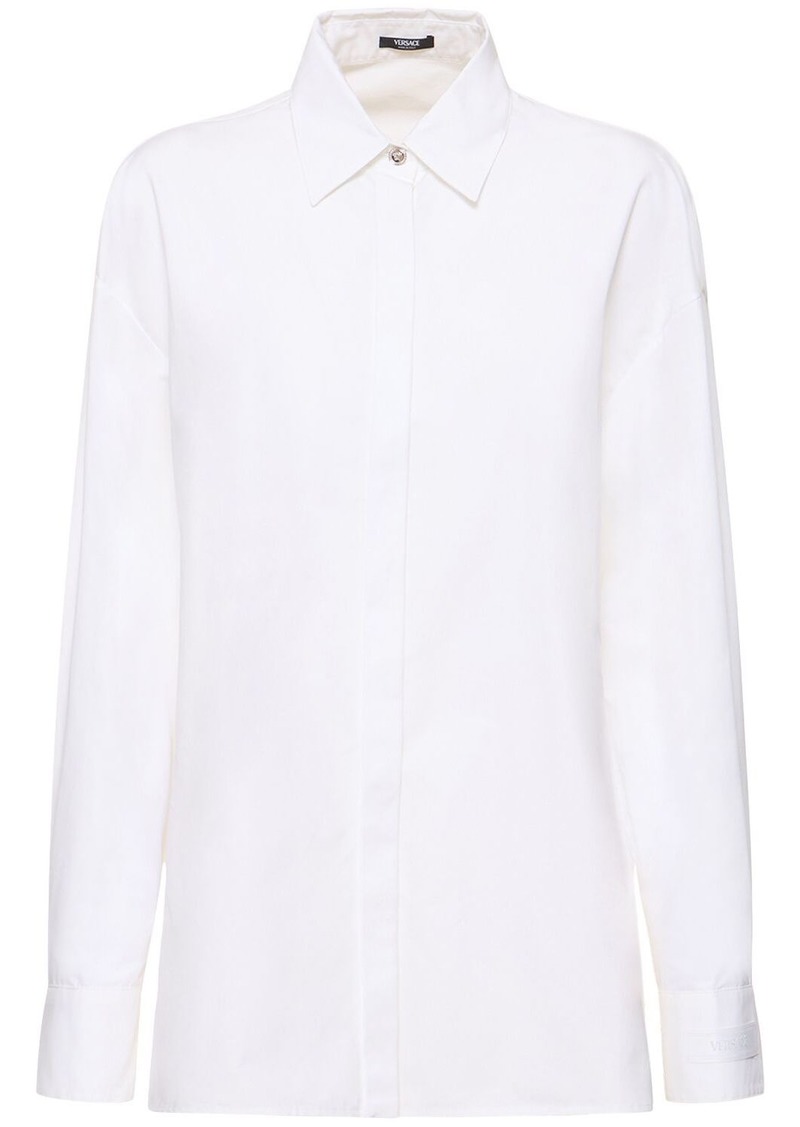 Versace Cotton Poplin Shirt W/ Logo Detail