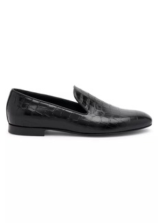 Versace Croc-Embossed Leather Loafers