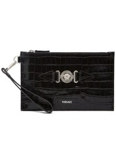 Versace Croc Embossed Logo Pouch