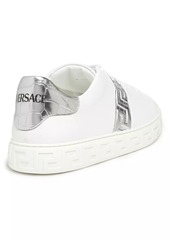 Versace Croc-Print Leather Sneakers