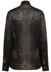 Versace Crocodile Devoré Bow Shirt