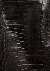 Versace Crocodile Embossed Leather Midi Skirt