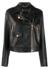 Versace cropped safety-pin biker jacket