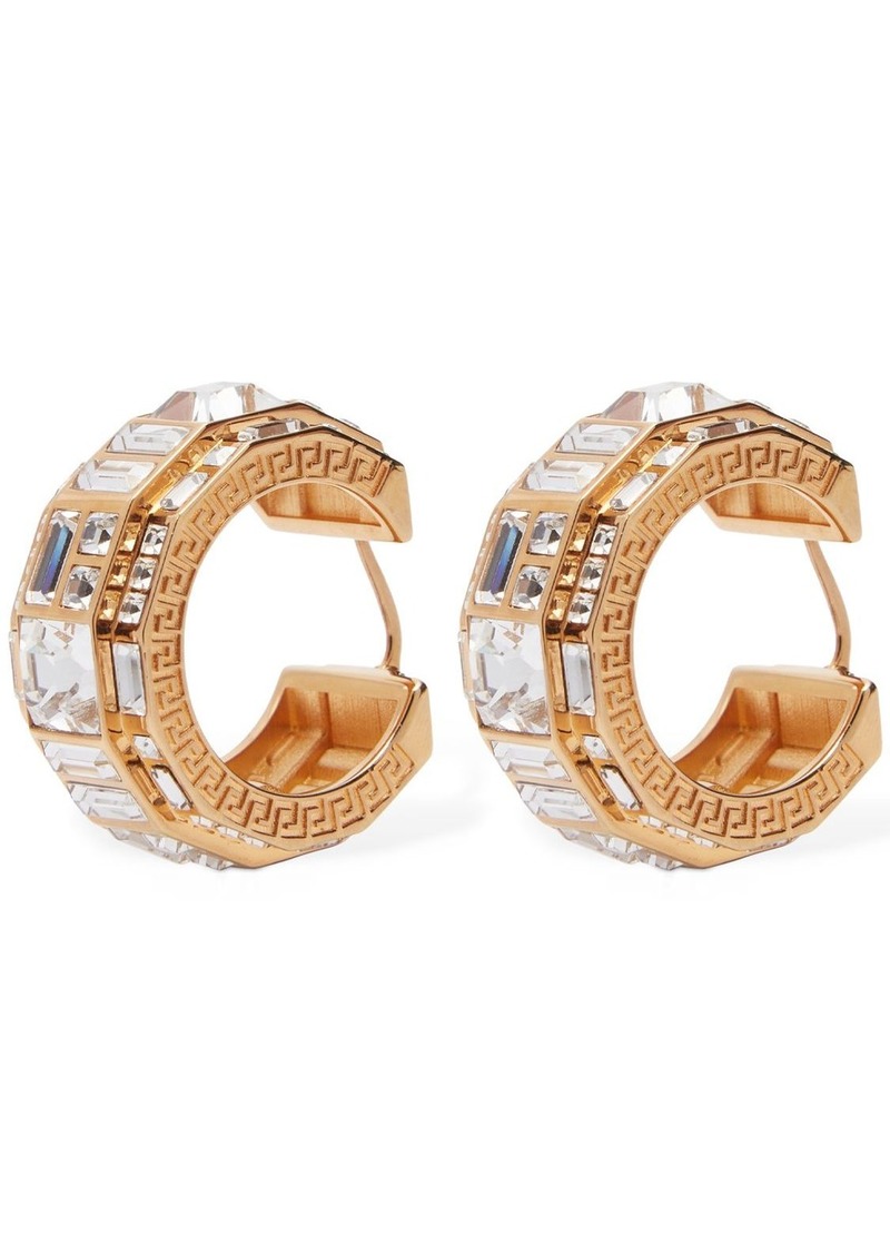 Versace Crystal Hoop Earrings