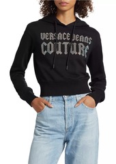 Versace Crystal Logo Cropped Hoodie