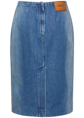 Versace Denim Pencil Skirt W/ Back Slit