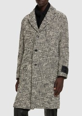 Versace Diagonal Wool Long Coat