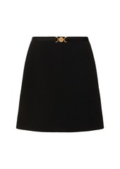 Versace Double Wool Crepe Midi Skirt