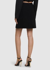 Versace Double Wool Crepe Midi Skirt