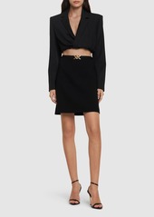 Versace Double Wool Crepe Midi Skirt