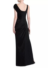 Versace Draped Cowlneck Column Gown