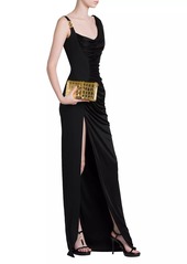 Versace Draped Cowlneck Column Gown