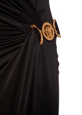 Versace Draped Viscose Jersey Midi Dress
