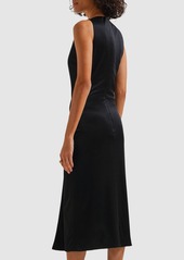 Versace Draped Viscose Jersey Midi Dress