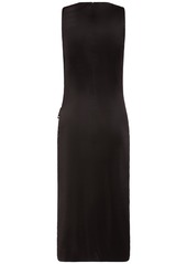 Versace Draped Viscose Jersey Midi Dress