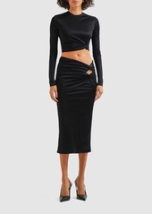 Versace Dua Lipa Jersey Skirt W/ Cutout Twist