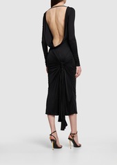 Versace Dua Lipa One-shoulder Jersey Midi Dress