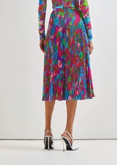 Versace Dua Lipa Printed Pleated Twill Skirt