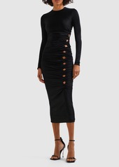 Versace Dua Lipa Twisted Jersey Cutout Dress