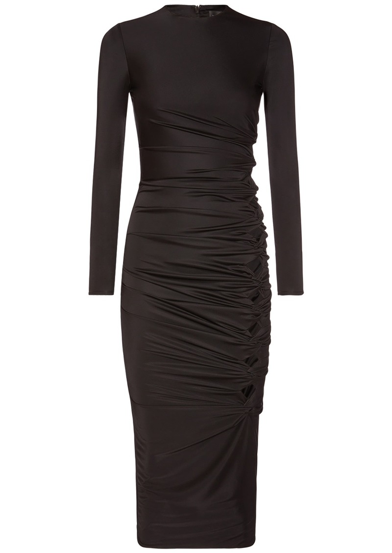 Versace Dua Lipa Twisted Jersey Cutout Dress